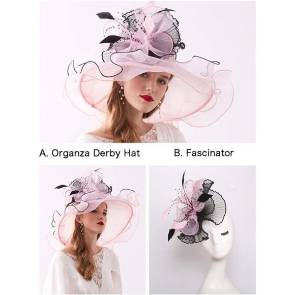 Women's Kentucky Derby Church Dress Hat J2 Rose - Picture 2 of 6